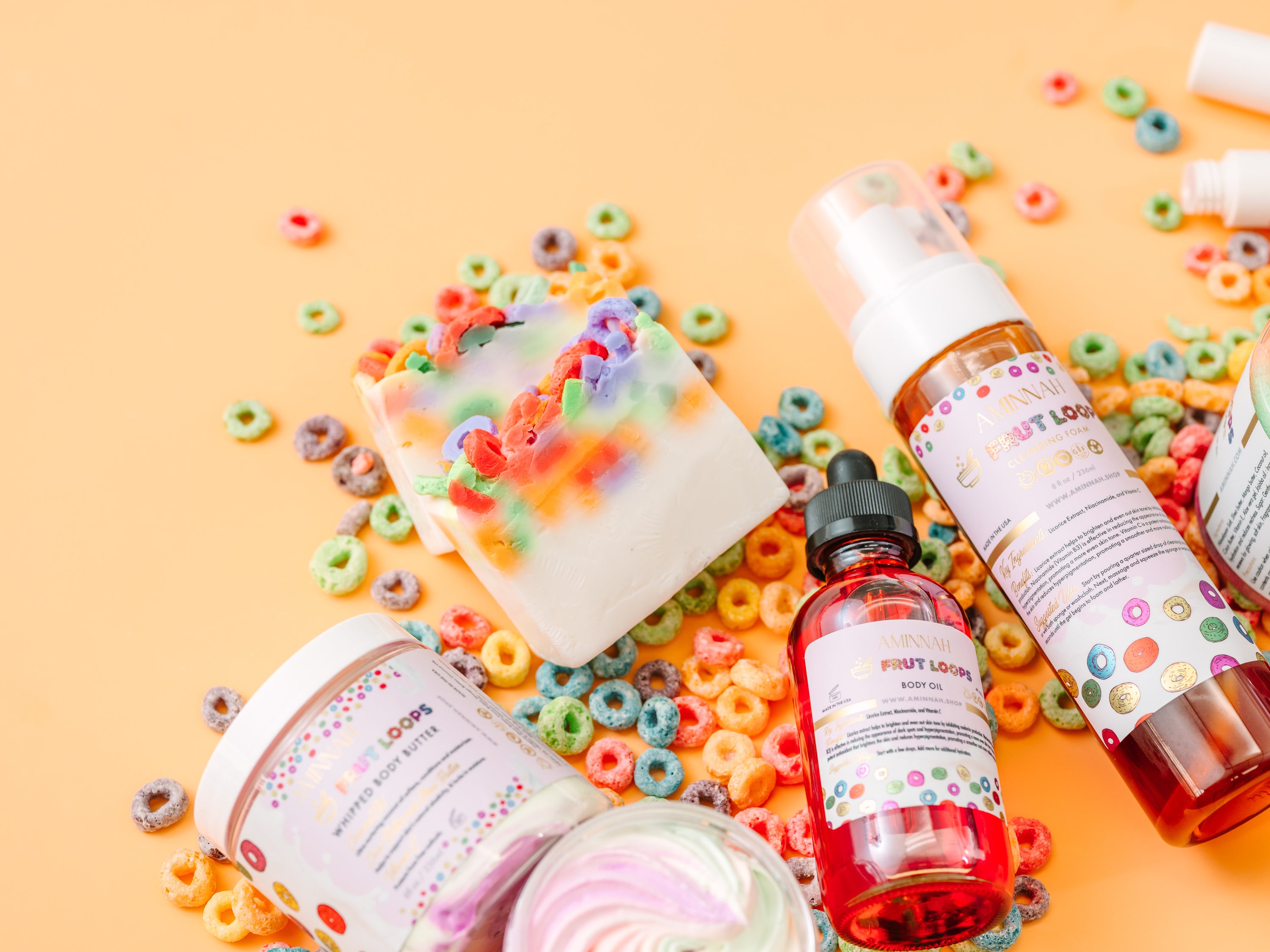 Fruit Loops Bar Soap with vibrant colors and playful design, evoking childhood nostalgia.