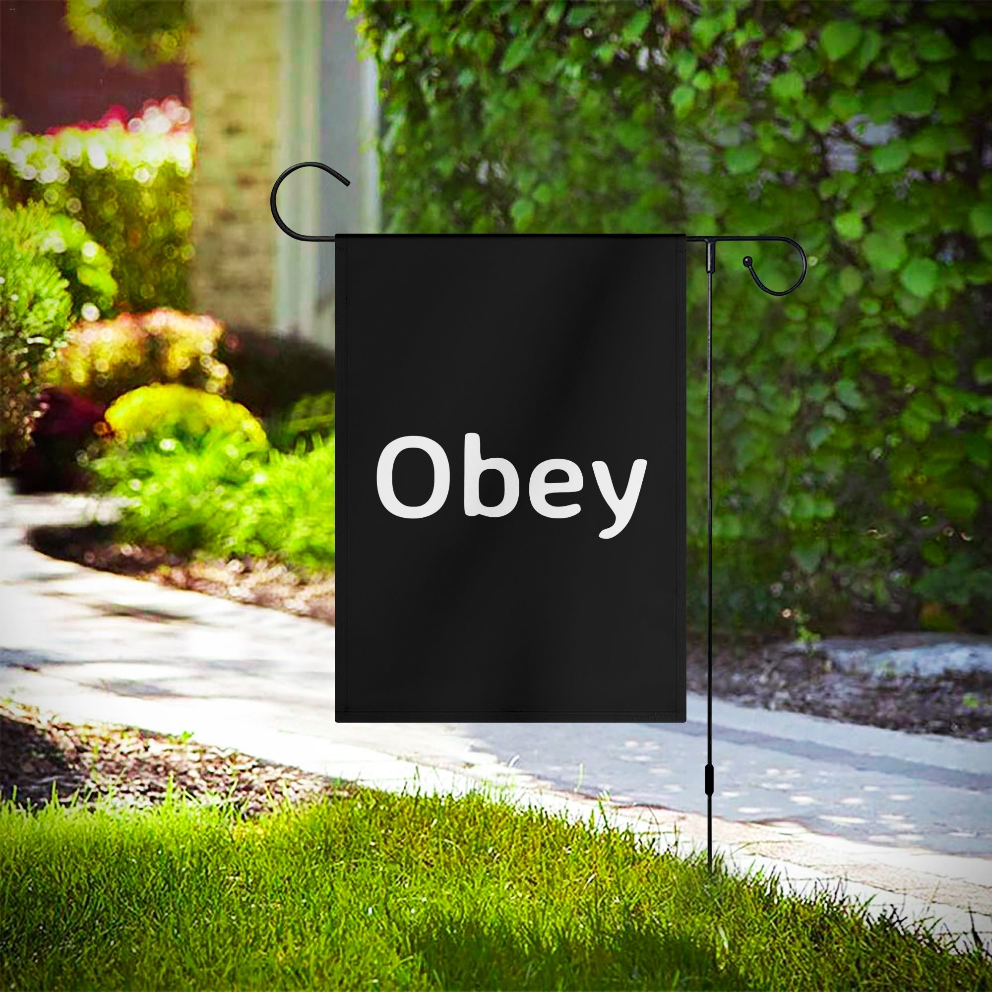 Colorful garden flag measuring 12.5 x 18 inches, made from durable polyester with double-sided printing.