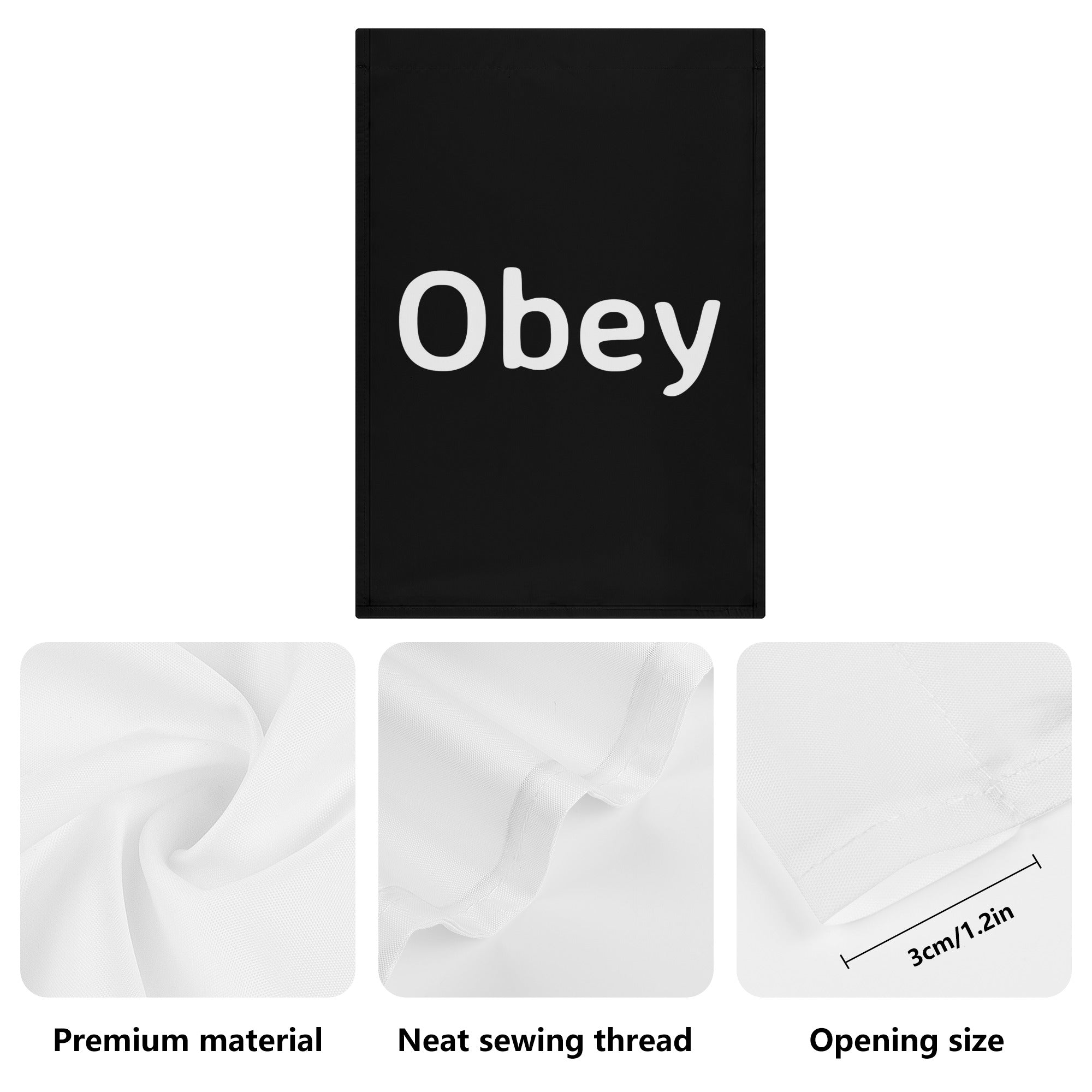 Colorful garden flag measuring 12.5 x 18 inches, made from durable polyester with double-sided printing.