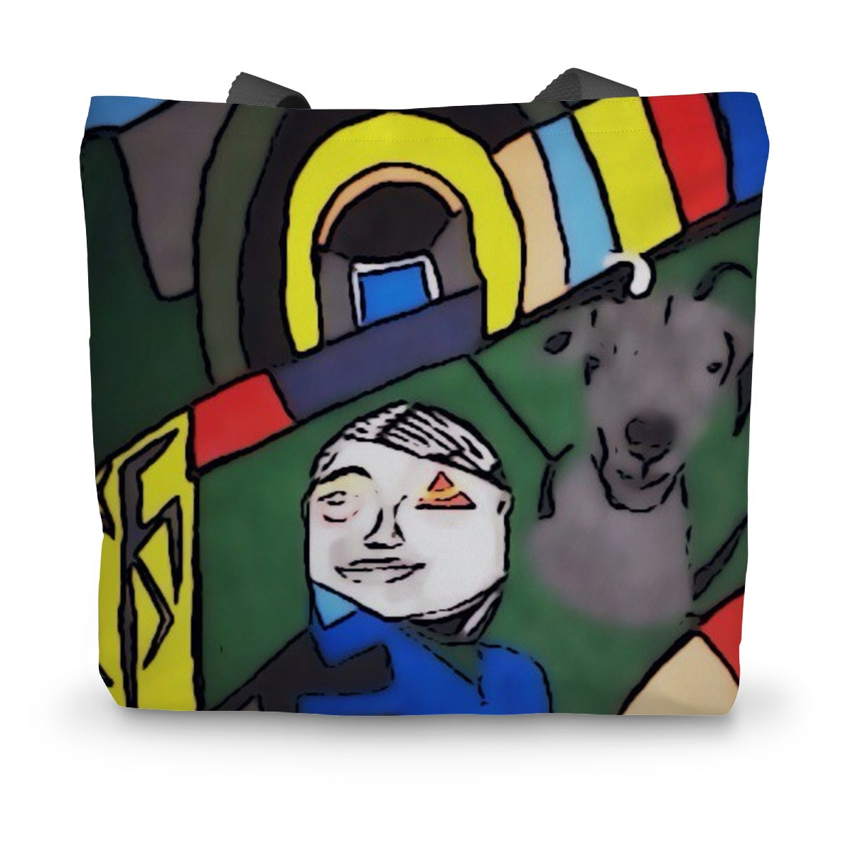 G.O.A.T. Canvas Tote Bag with sturdy black handles, made from durable 360gsm canvas, perfect for eco-friendly shopping.