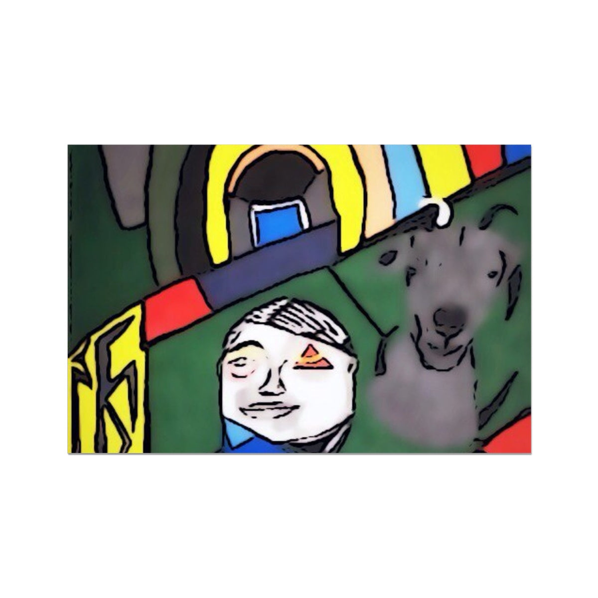 G.O.A.T. Fine Art Print showcasing vibrant colors and intricate details on textured paper.