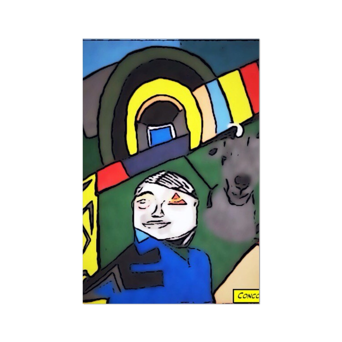 G.O.A.T. Fine Art Print showcasing vibrant colors and intricate details on textured paper.