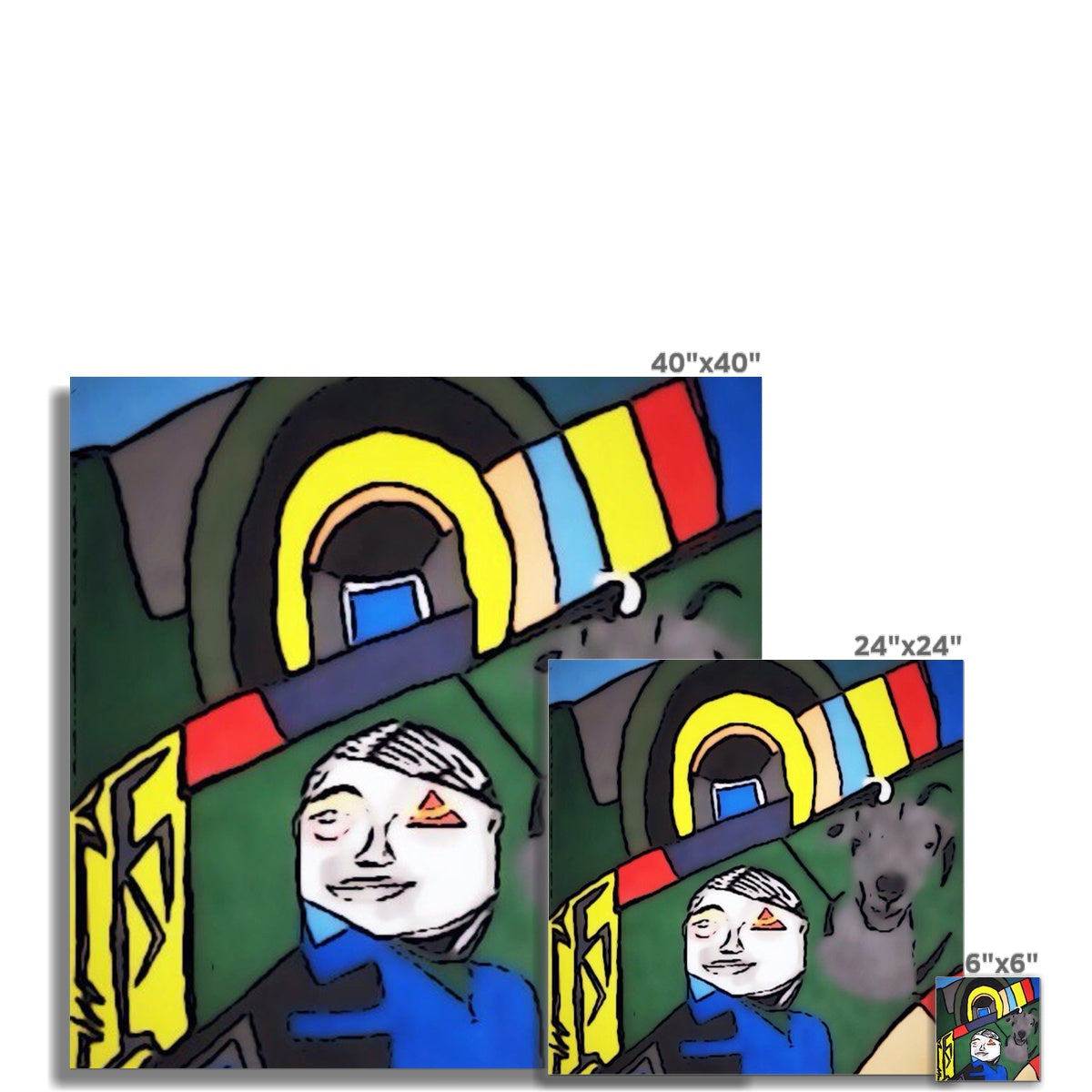 G.O.A.T. Fine Art Print showcasing vibrant colors and intricate details on textured paper.