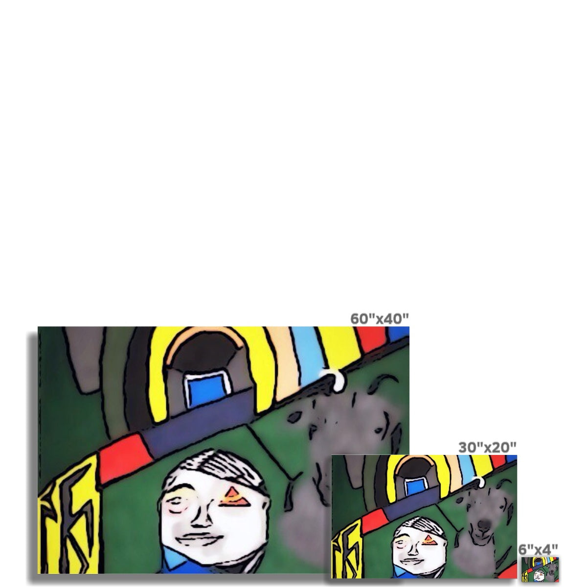 G.O.A.T. Fine Art Print showcasing vibrant colors and intricate details on textured paper.