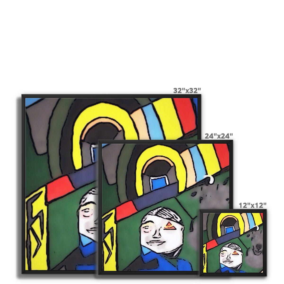 G.O.A.T. Framed Canvas featuring a 38mm stretched canvas in a traditional wooden frame, showcasing a floating border effect.