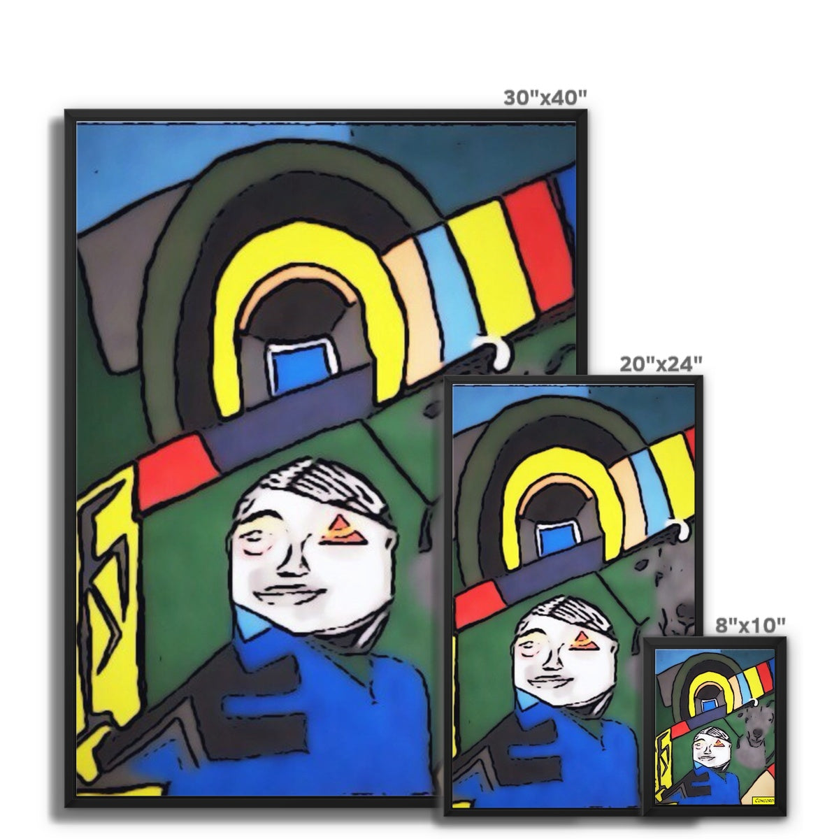 G.O.A.T. Framed Canvas featuring a 38mm stretched canvas in a traditional wooden frame, showcasing a floating border effect.