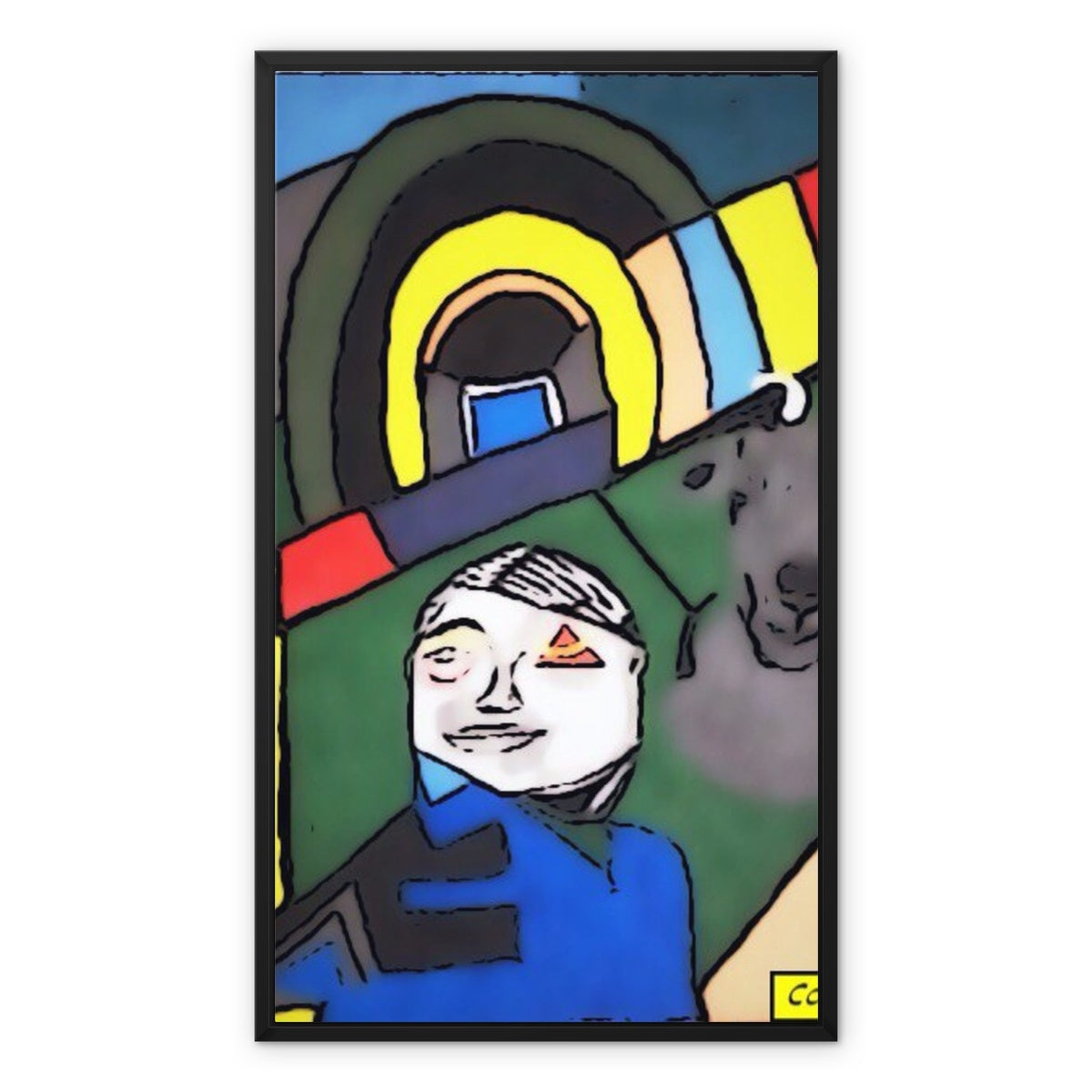 G.O.A.T. Framed Canvas featuring a 38mm stretched canvas in a traditional wooden frame, showcasing a floating border effect.