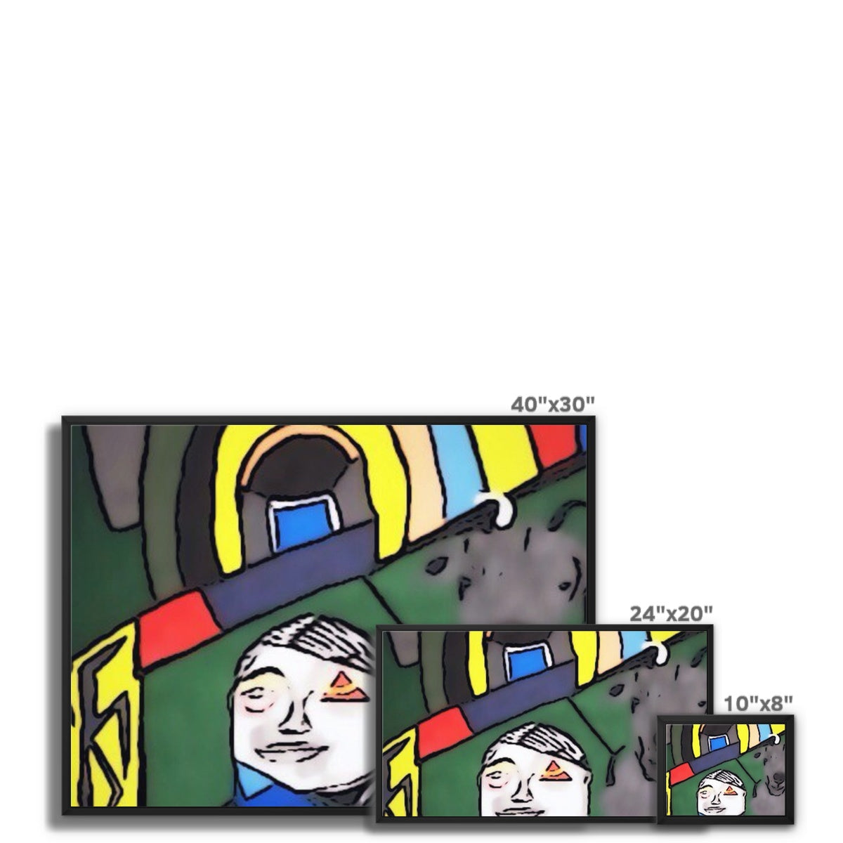 G.O.A.T. Framed Canvas featuring a 38mm stretched canvas in a traditional wooden frame, showcasing a floating border effect.