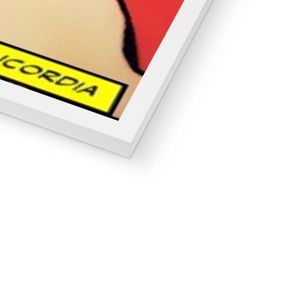 G.O.A.T. Framed Print showcasing a simple elegant design with a high-quality wood frame and textured fine art paper.