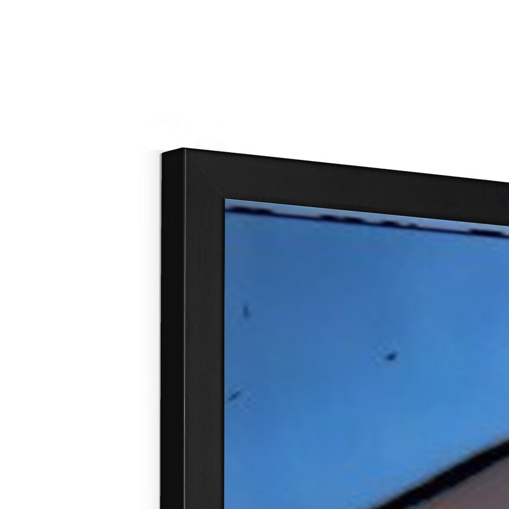 G.O.A.T. Framed Print showcasing a simple elegant design with a high-quality wood frame and textured fine art paper.