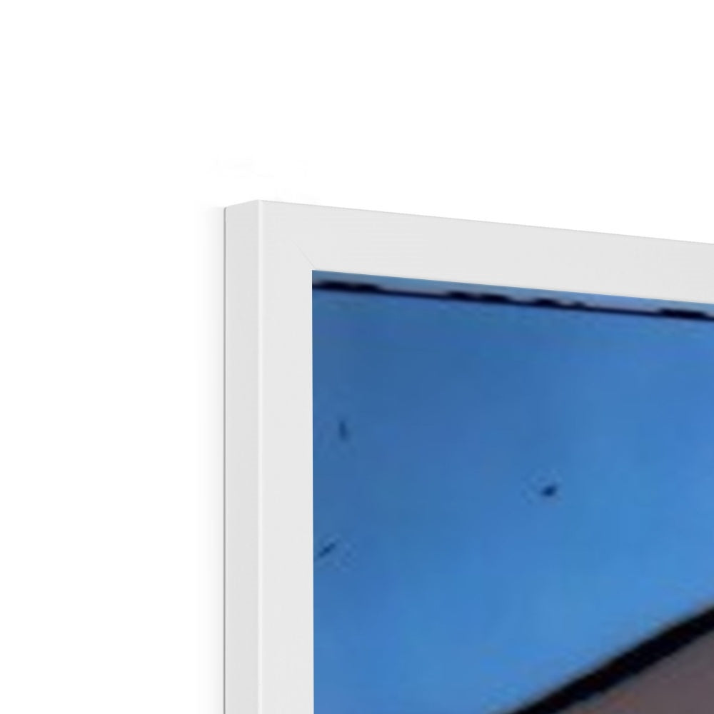 G.O.A.T. Framed Print showcasing a simple elegant design with a high-quality wood frame and textured fine art paper.