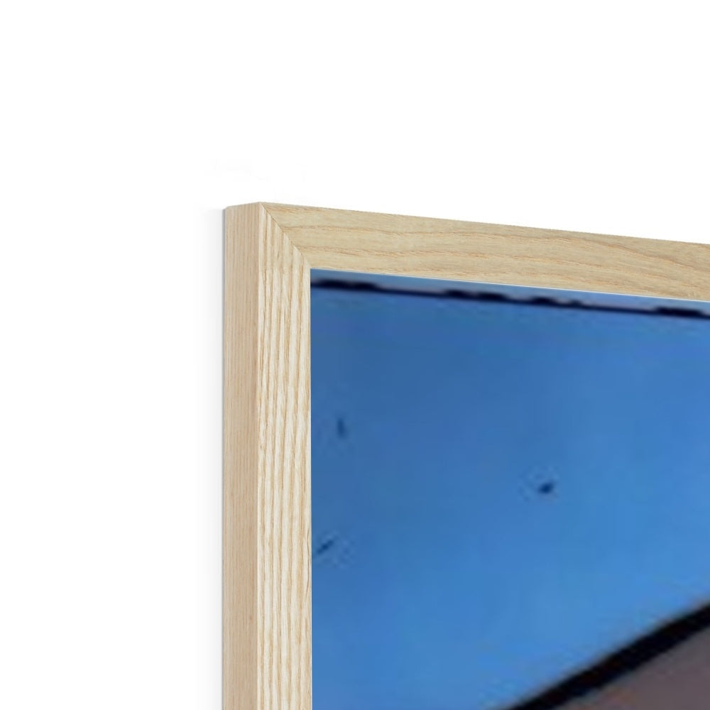 G.O.A.T. Framed Print showcasing a simple elegant design with a high-quality wood frame and textured fine art paper.