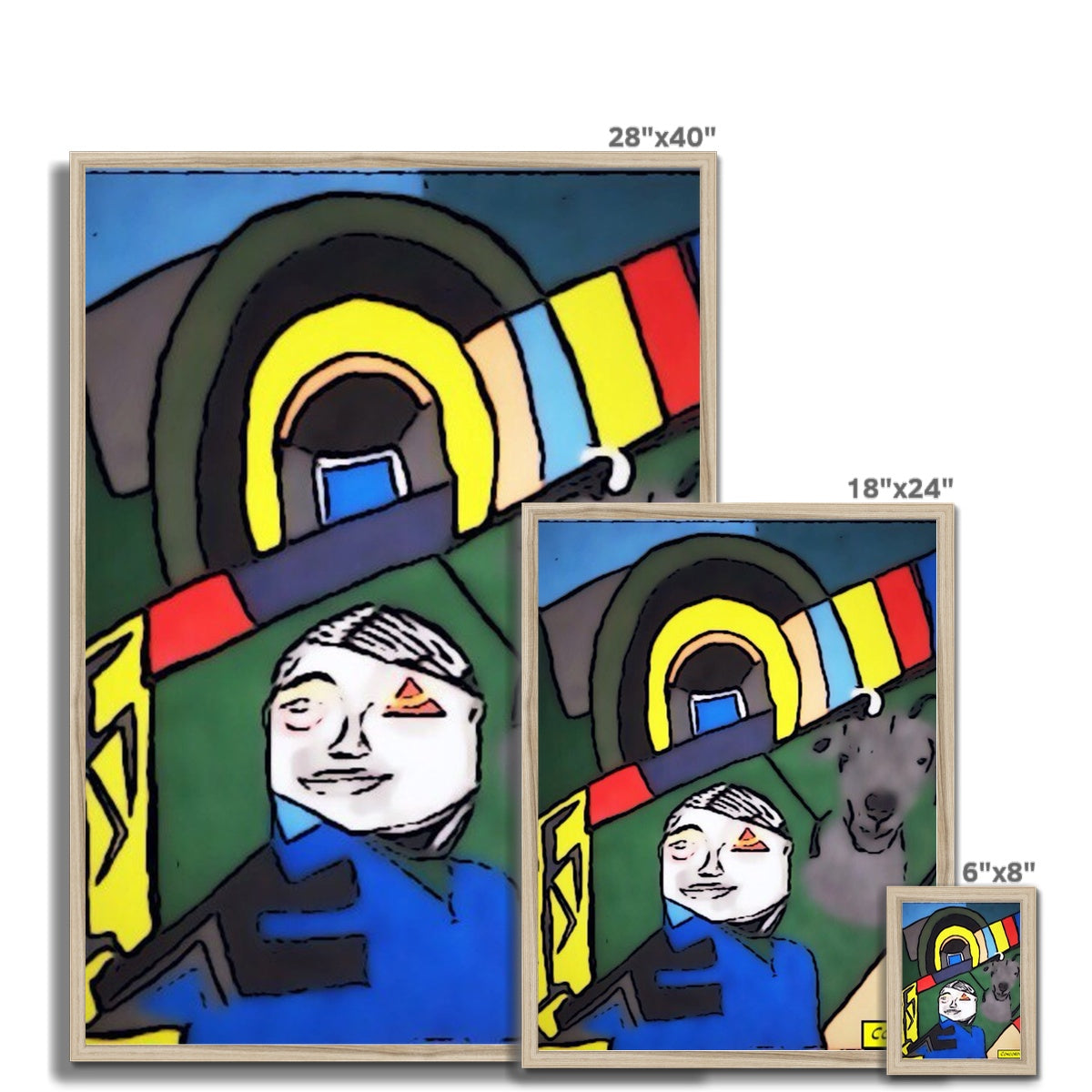 G.O.A.T. Framed Print showcasing a simple elegant design with a high-quality wood frame and textured fine art paper.