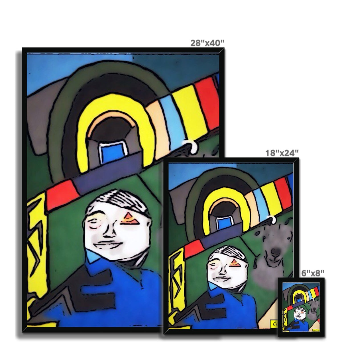 G.O.A.T. Framed Print showcasing a simple elegant design with a high-quality wood frame and textured fine art paper.