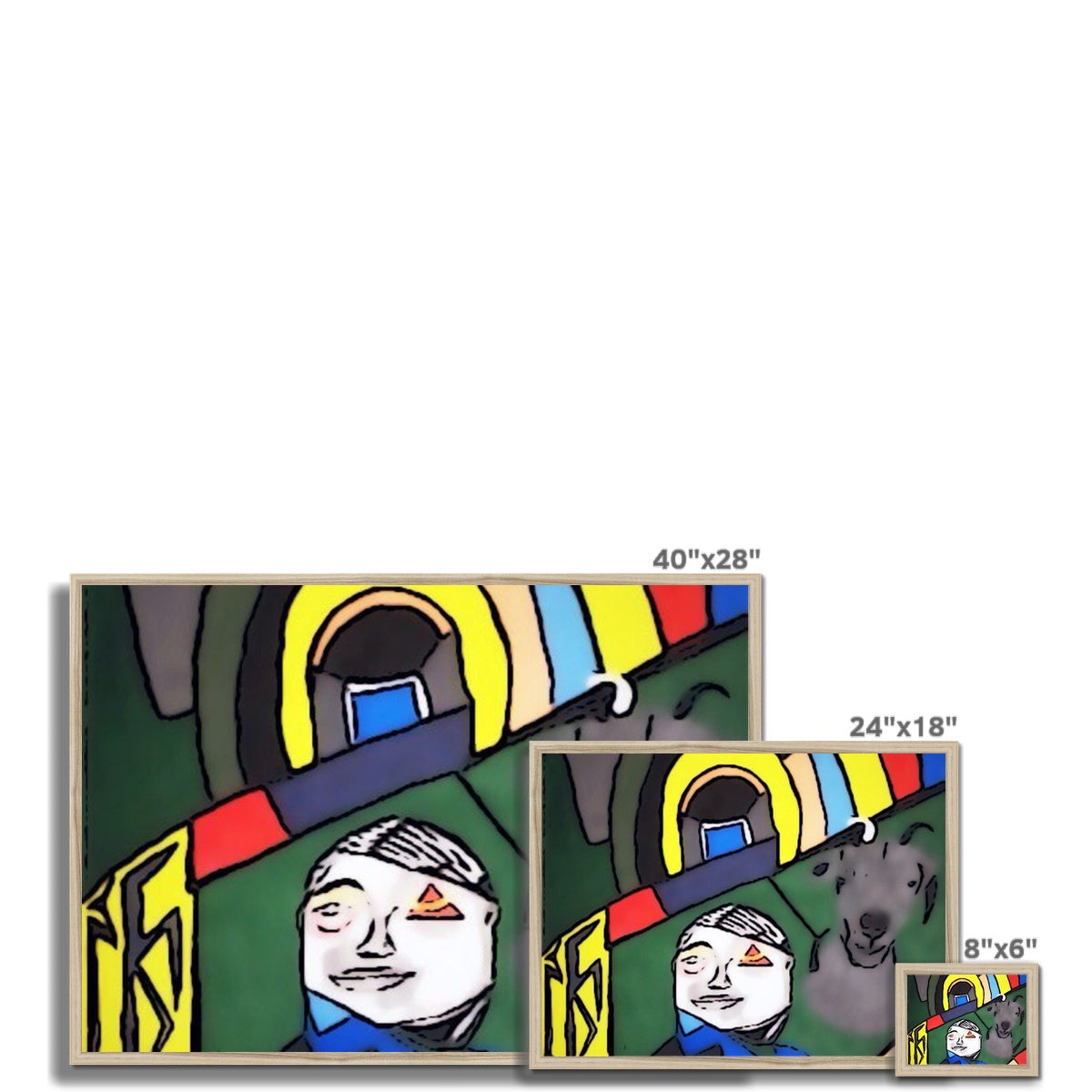 G.O.A.T. Framed Print showcasing a simple elegant design with a high-quality wood frame and textured fine art paper.