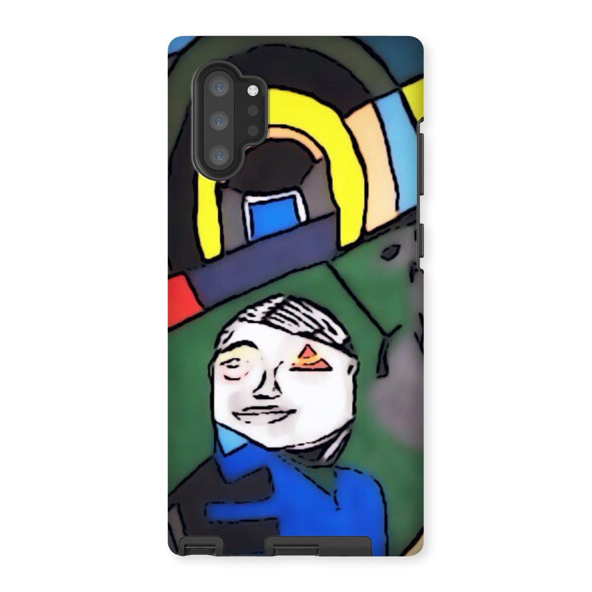 G.O.A.T. Tough Phone Case showcasing dual-layered design with impact-resistant plastic and flexible silicone inner layer.