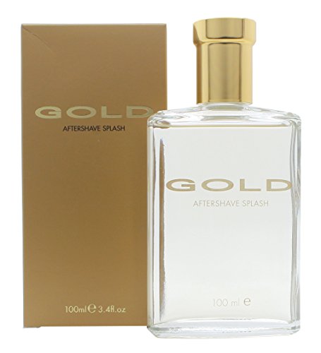 Gold Aftershave by Parfums Bleu Limited in an elegant bottle, showcasing its luxurious design and premium quality.