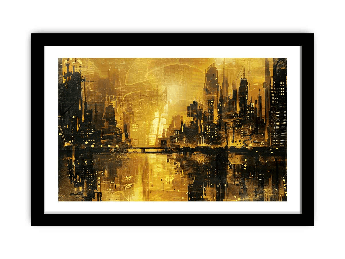 Gold Coast City Art Framed Print featuring vibrant colors and a sleek frame, showcasing stunning coastal scenery.