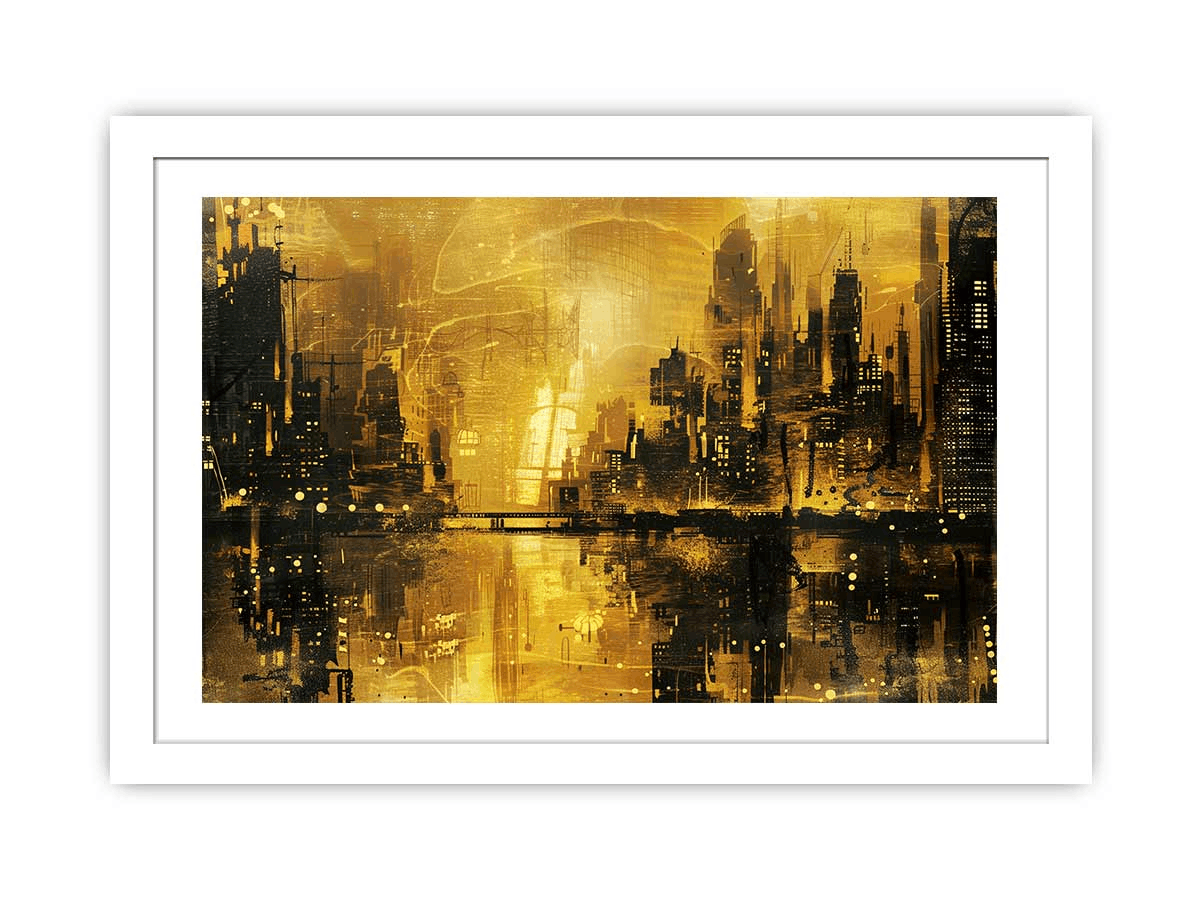 Gold Coast City Art Framed Print featuring vibrant colors and a sleek frame, showcasing stunning coastal scenery.