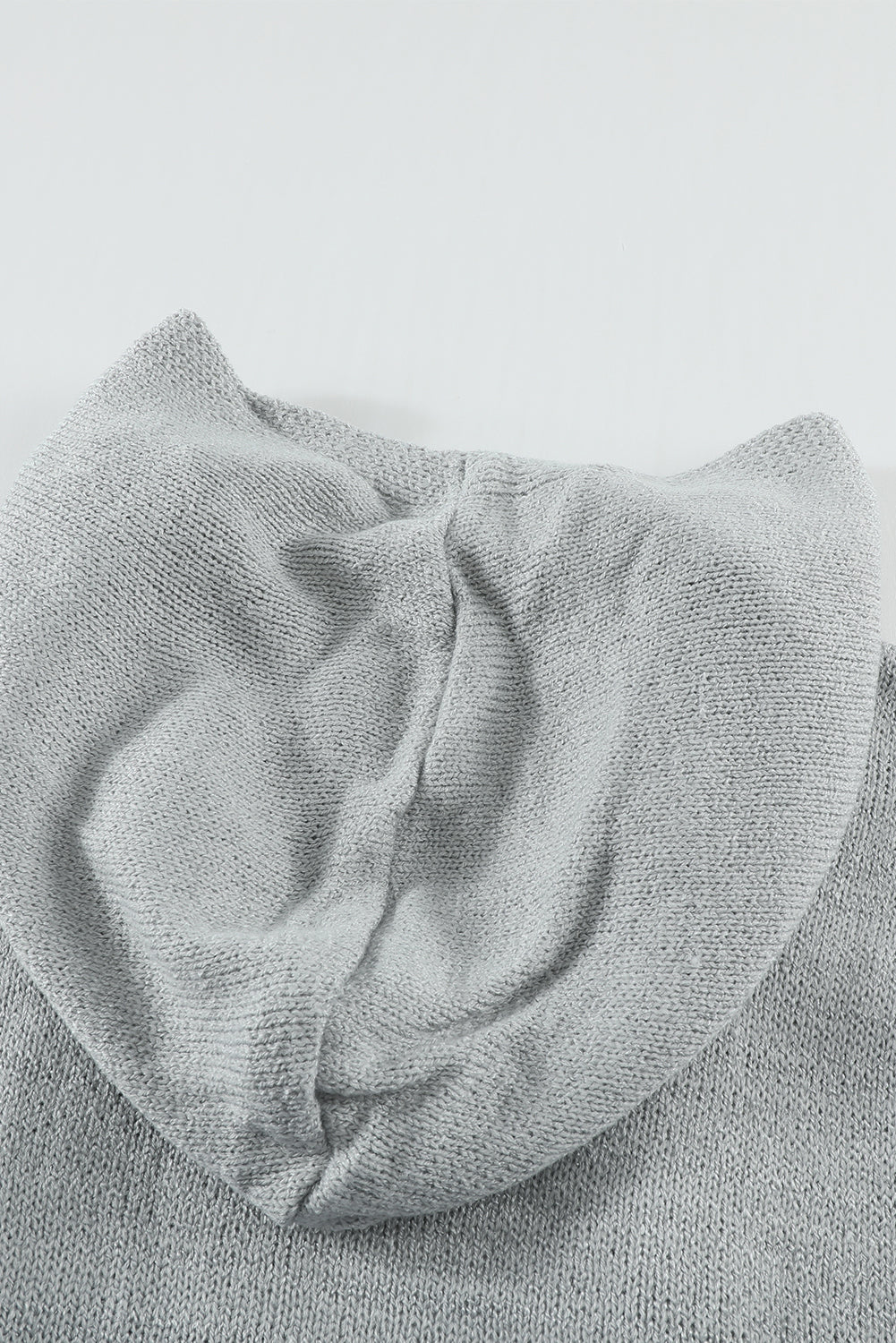 Gray Black/Gray/Brown Open Front Hooded Sweater Cardigan displayed on a mannequin, showcasing its stylish design and cozy fabric.