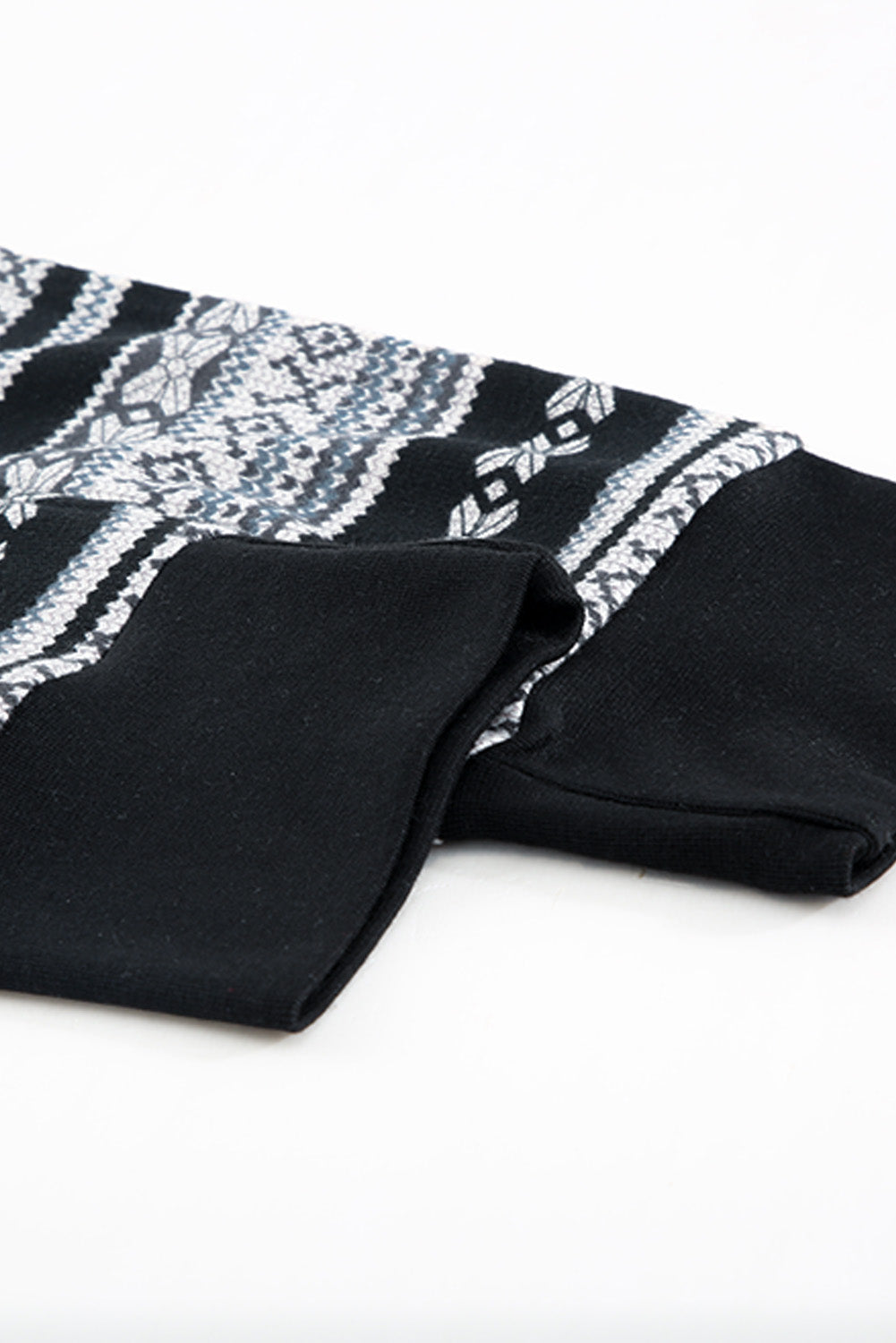 Gray Pink Christmas Pattern Print Long Sleeve Top and Skinny Pant set, featuring a stylish design perfect for festive lounging.