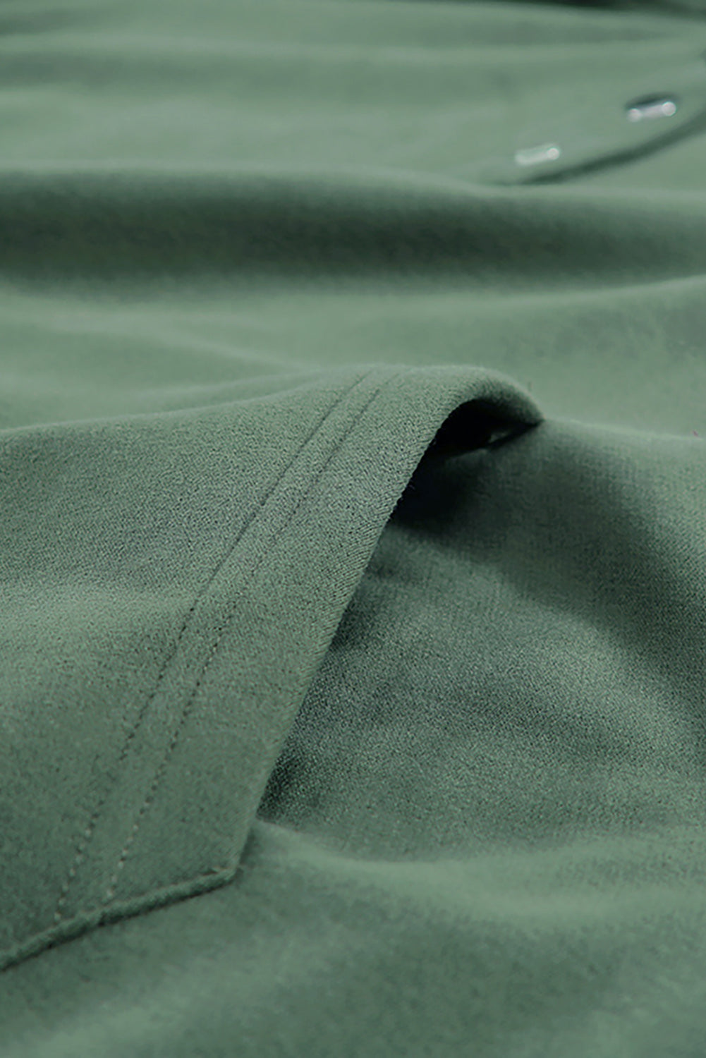 Green Snap Button Pullover Hoodie featuring a kangaroo pocket and drawstring hood, perfect for casual wear.