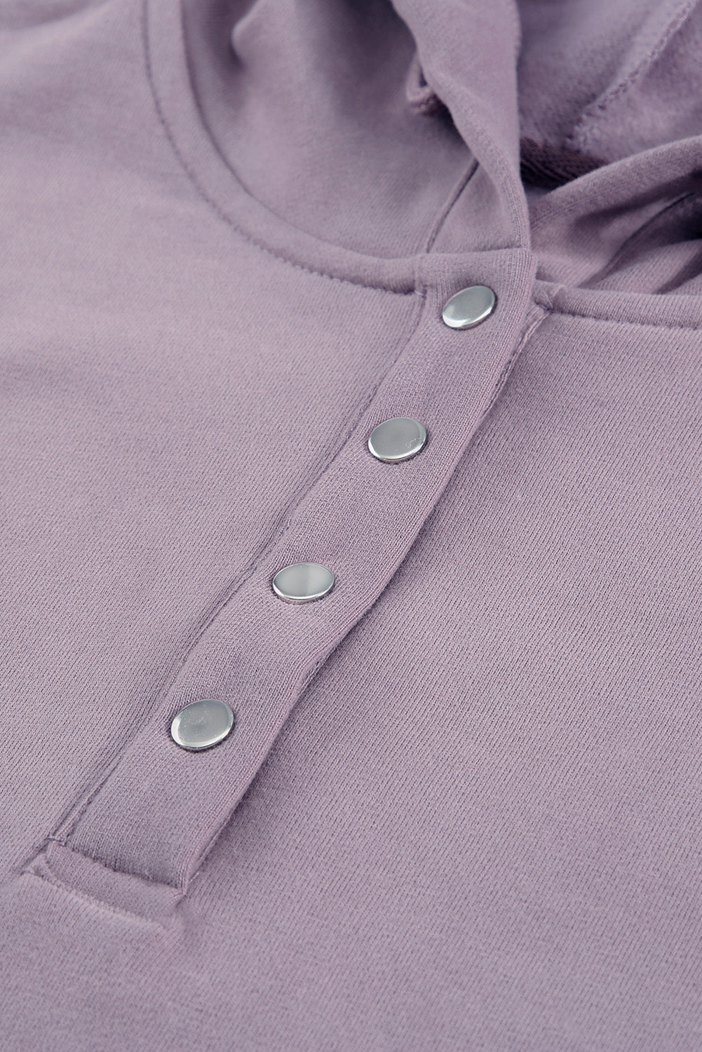 Green Snap Button Pullover Hoodie featuring a kangaroo pocket and drawstring hood, perfect for casual wear.