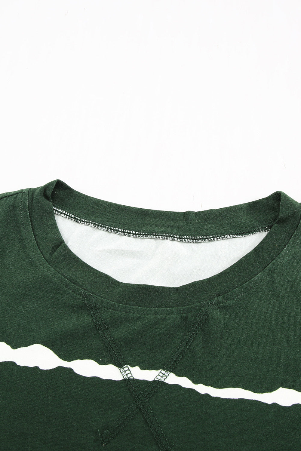 Green Tie-dye Stripe Casual T-Shirt displayed on a mannequin, showcasing its stylish design and soft fabric.