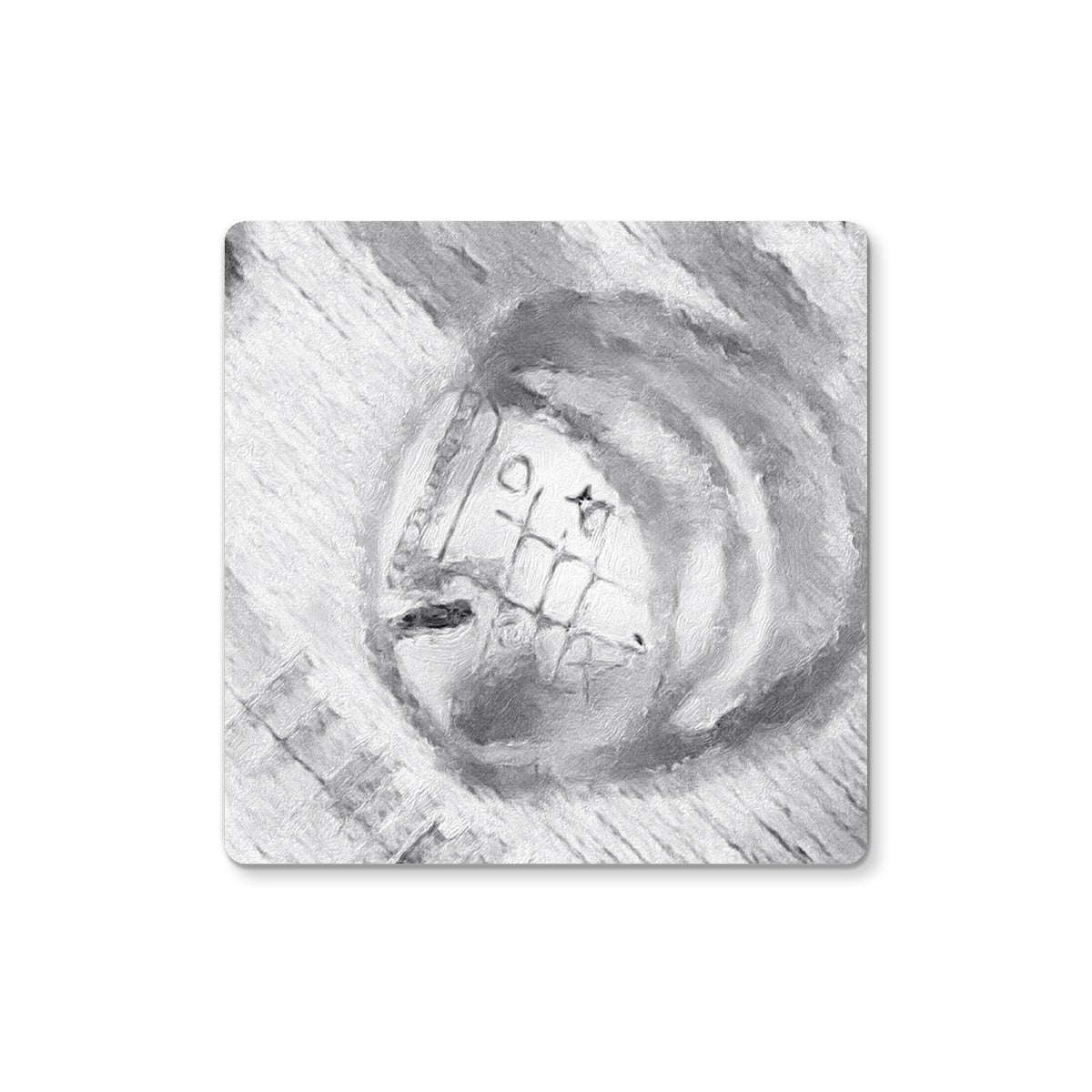 Stylish Head Coaster made from medium-density fibreboard with a high-shine gloss finish and cork underside, perfect for protecting surfaces.