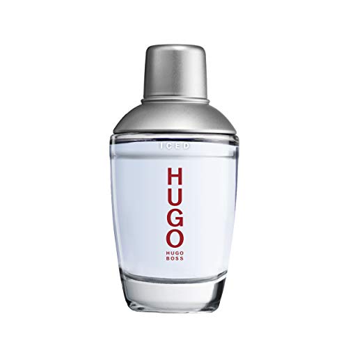 Hugo Iced Eau de Toilette bottle with a sleek design, showcasing its refreshing fragrance for men.