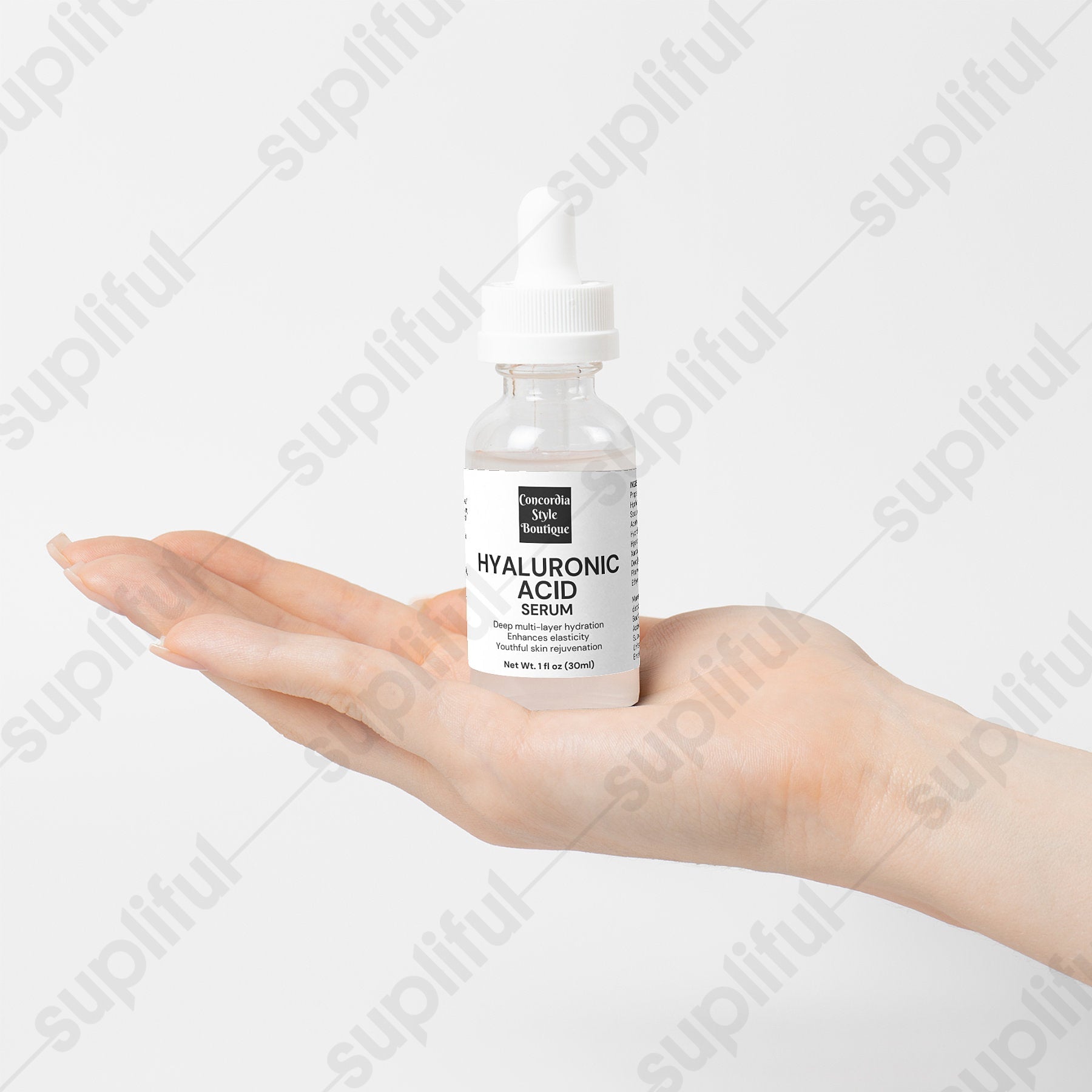 Hyaluronic Acid Serum bottle showcasing its hydrating properties and ingredients.
