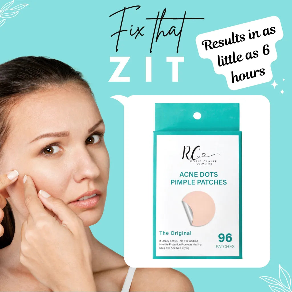 A pack of Hydrocolloid Acne Pimple Patches featuring 96 clear patches in various sizes for effective acne treatment.