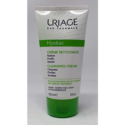 Uriage Hyséac Gentle Cleansing Gel in a clear bottle with a pump, designed for combination to oily skin.