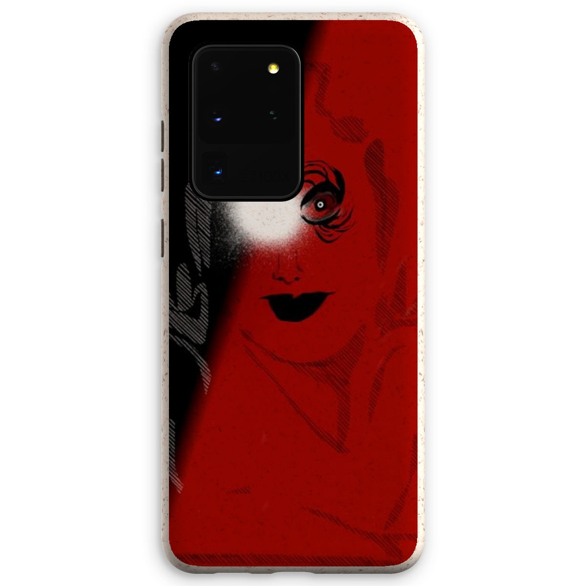 I See You Eco Phone Case made from biodegradable materials, showcasing its flexible design and raised rim for screen protection.