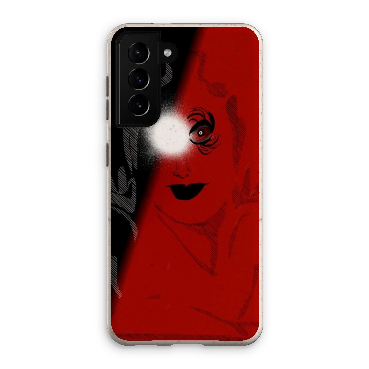 I See You Eco Phone Case made from biodegradable materials, showcasing its flexible design and raised rim for screen protection.