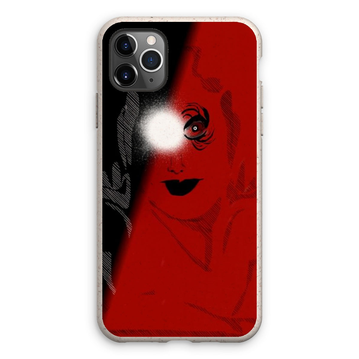 I See You Eco Phone Case made from biodegradable materials, showcasing its flexible design and raised rim for screen protection.