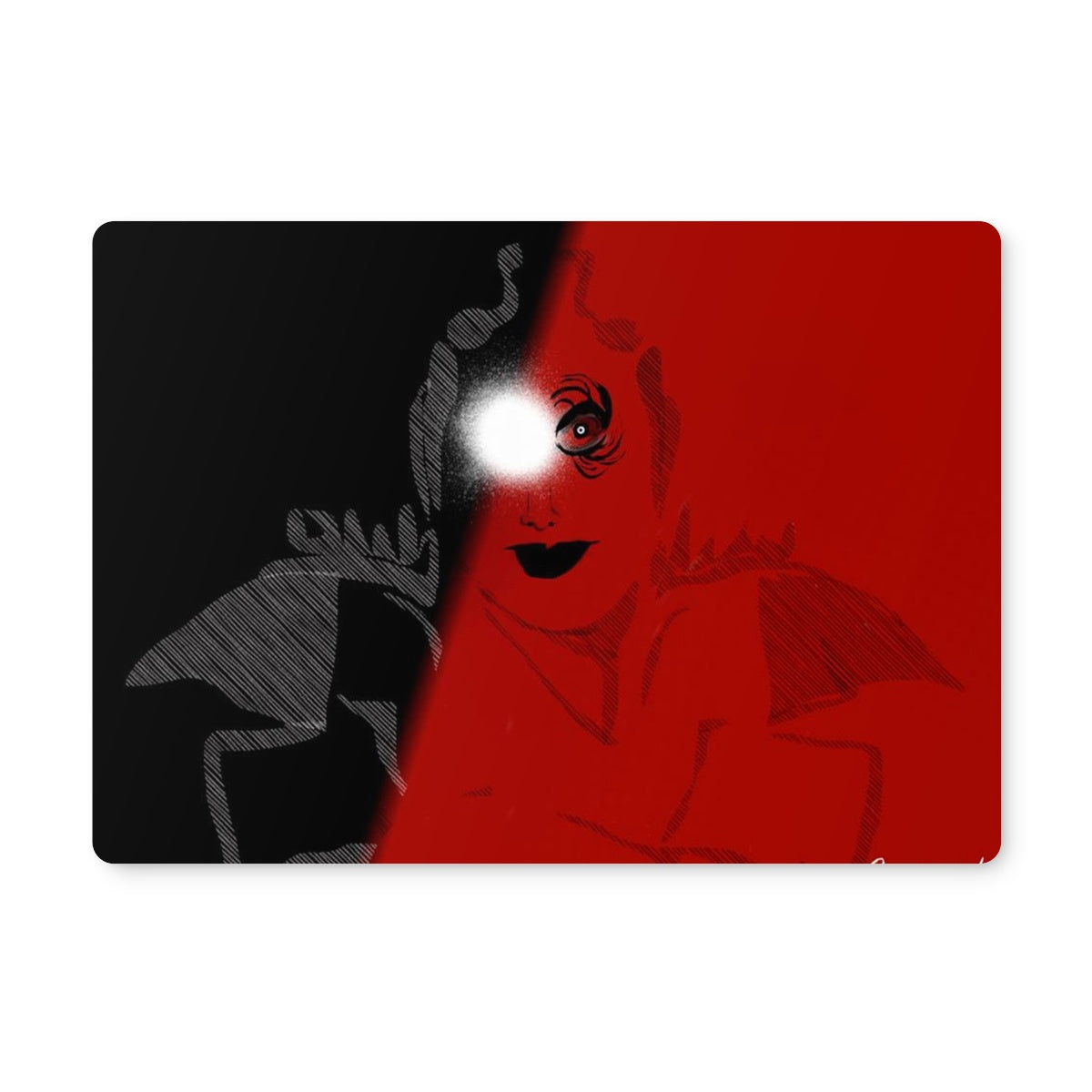 I See You Placemat featuring a glossy finish and cork underside, perfect for dining tables.