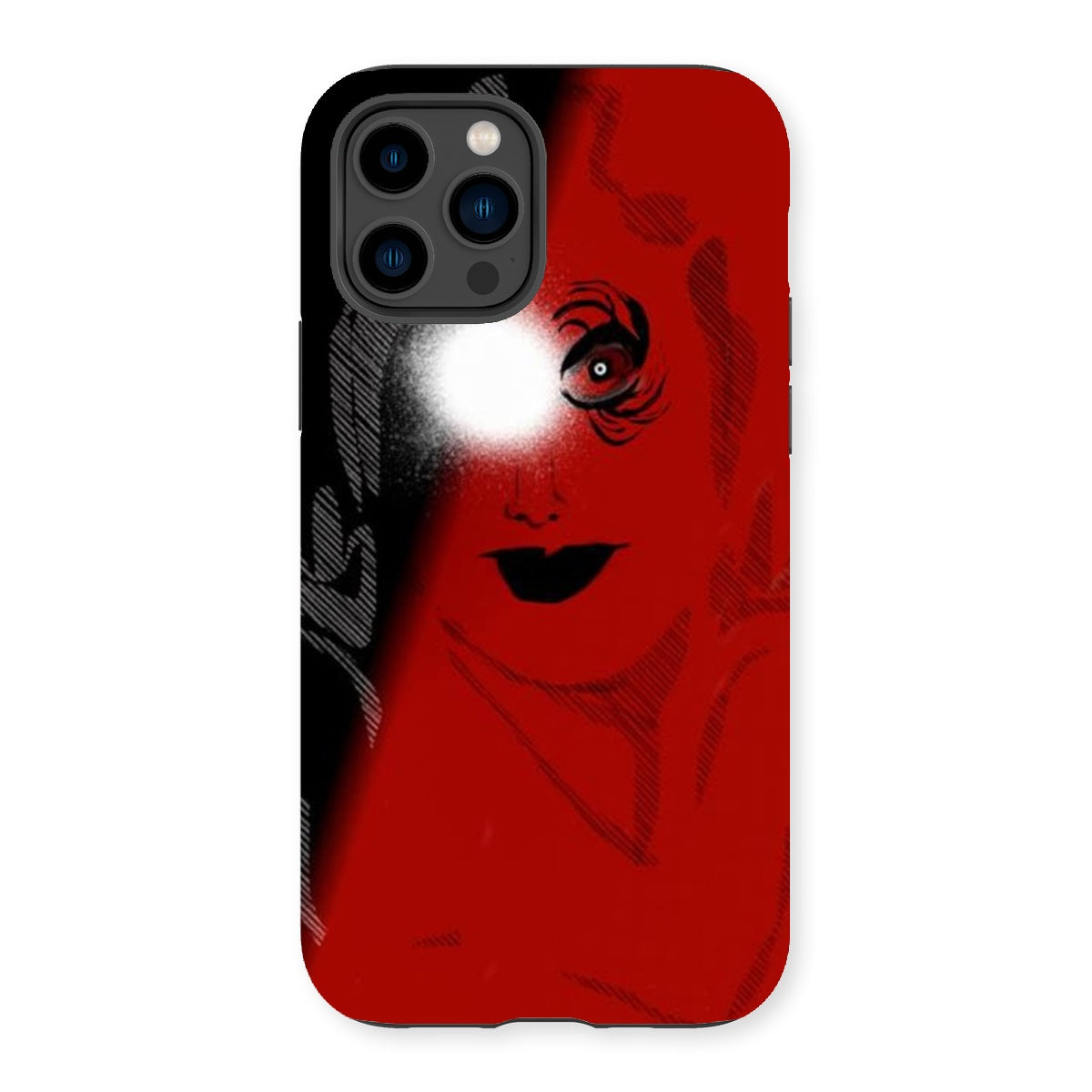 I See You Tough Phone Case showcasing dual-layered design with impact-resistant plastic and flexible silicone inner layer.