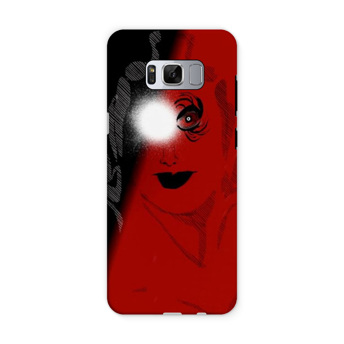I See You Tough Phone Case showcasing dual-layered design with impact-resistant plastic and flexible silicone inner layer.