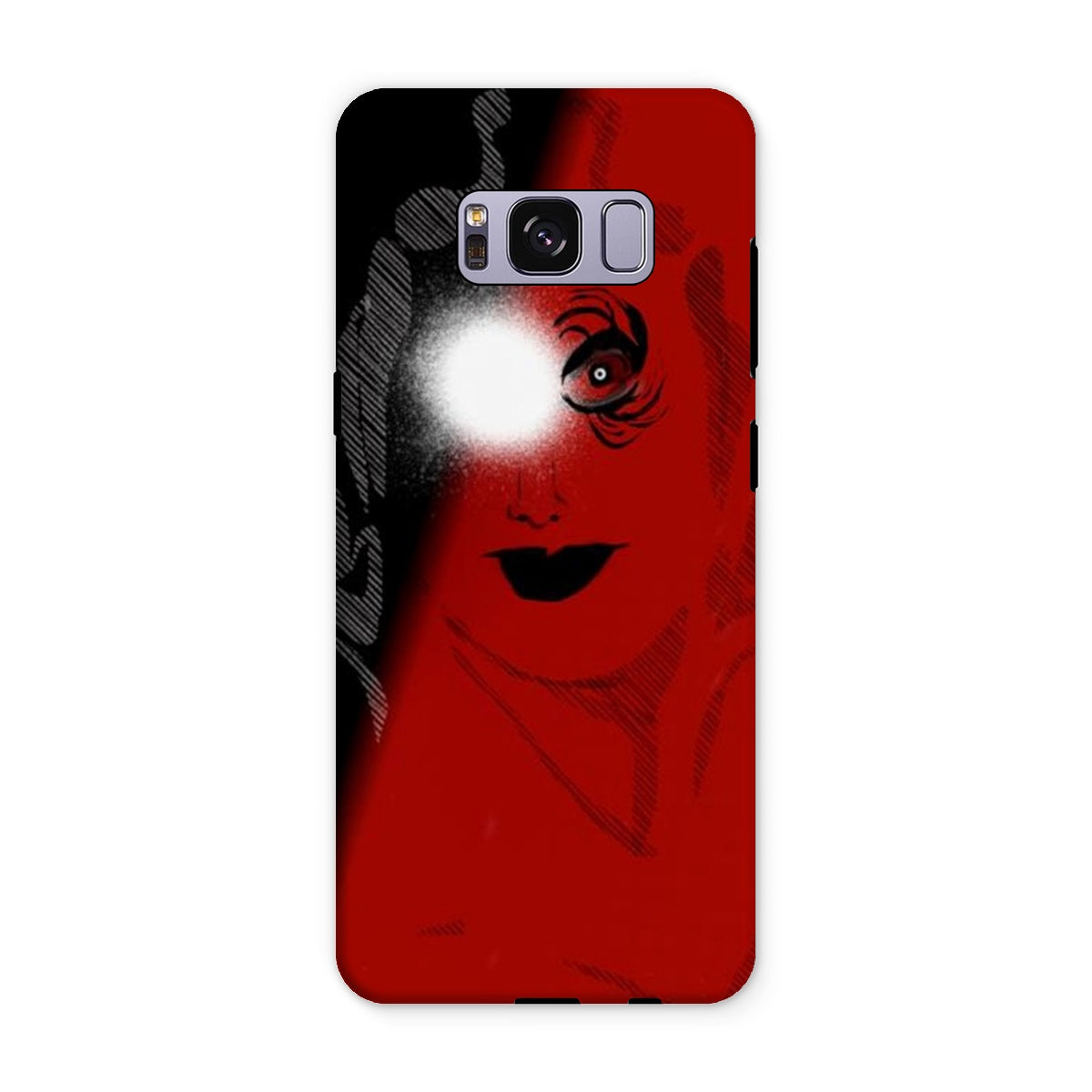 I See You Tough Phone Case showcasing dual-layered design with impact-resistant plastic and flexible silicone inner layer.