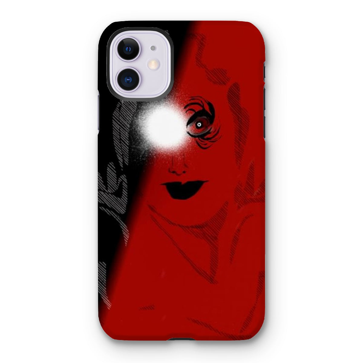 I See You Tough Phone Case showcasing dual-layered design with impact-resistant plastic and flexible silicone inner layer.