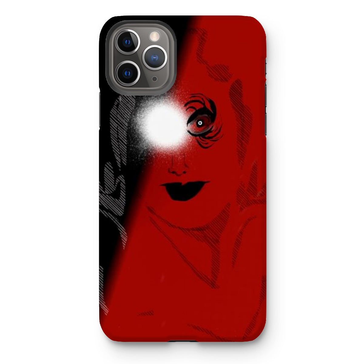 I See You Tough Phone Case showcasing dual-layered design with impact-resistant plastic and flexible silicone inner layer.