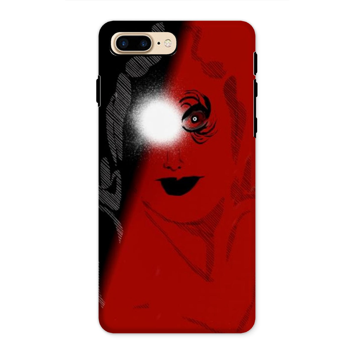 I See You Tough Phone Case showcasing dual-layered design with impact-resistant plastic and flexible silicone inner layer.