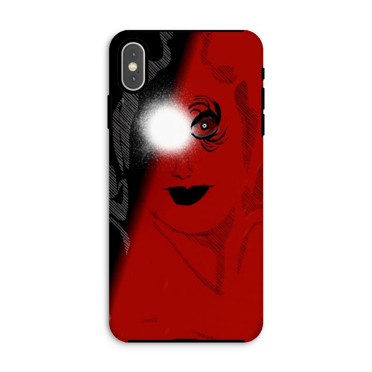I See You Tough Phone Case showcasing dual-layered design with impact-resistant plastic and flexible silicone inner layer.