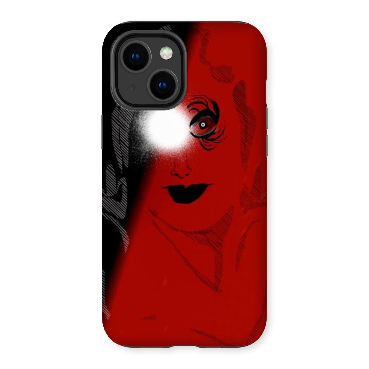 I See You Tough Phone Case showcasing dual-layered design with impact-resistant plastic and flexible silicone inner layer.