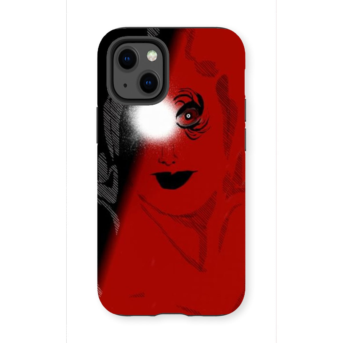 I See You Tough Phone Case showcasing dual-layered design with impact-resistant plastic and flexible silicone inner layer.