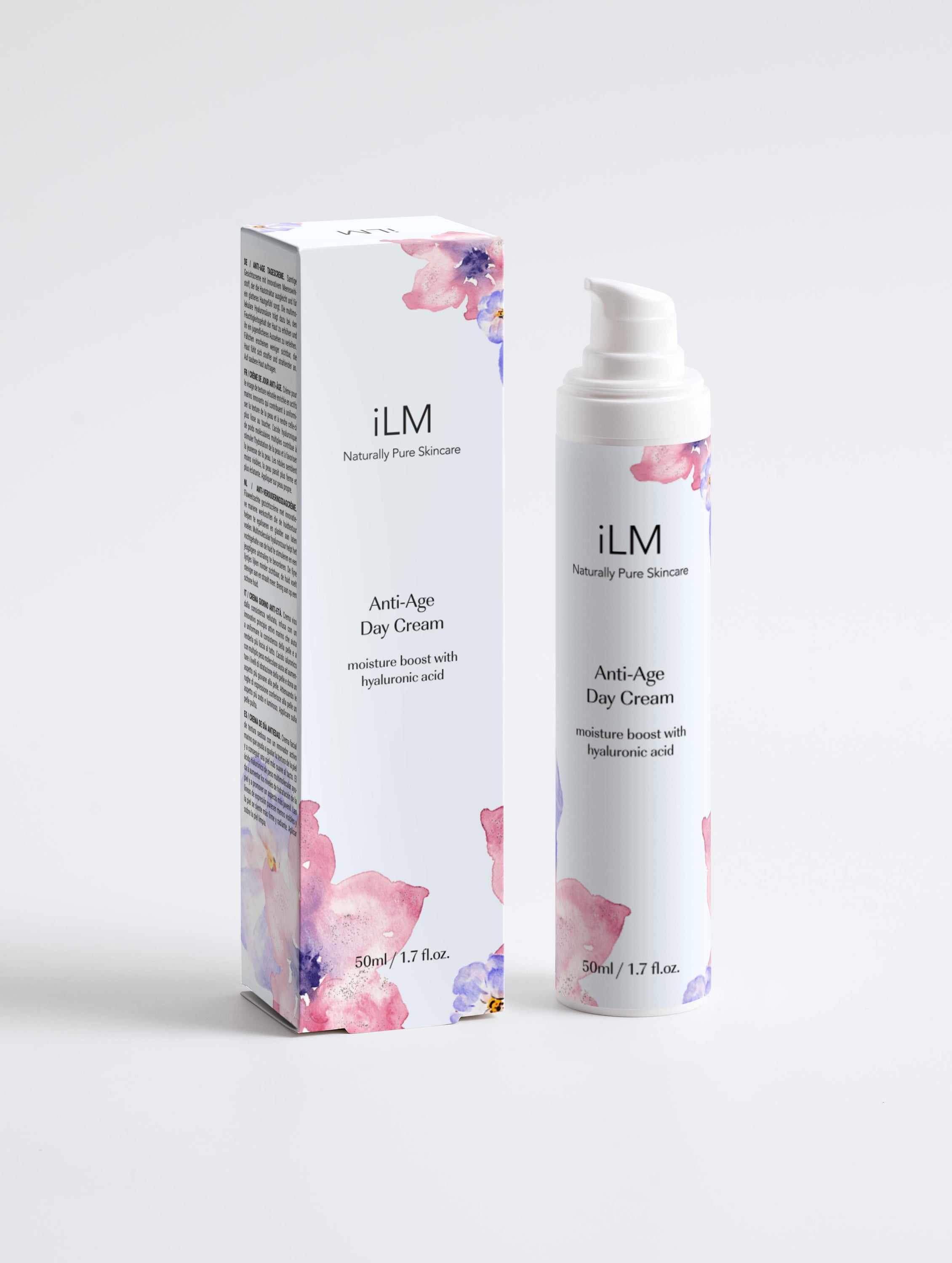 iLM Anti-Age Day Cream in a sleek jar, showcasing its luxurious texture and hydrating properties.