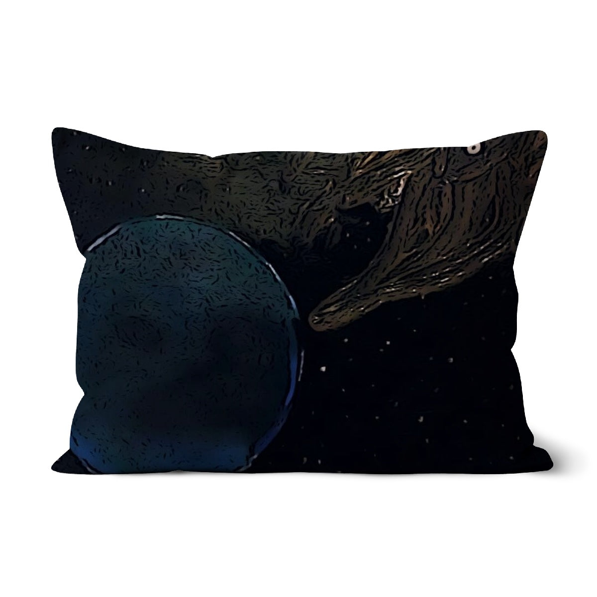 Invasion Cushion in various fabrics including faux suede, linen, and cotton, showcasing vibrant colors and textures.