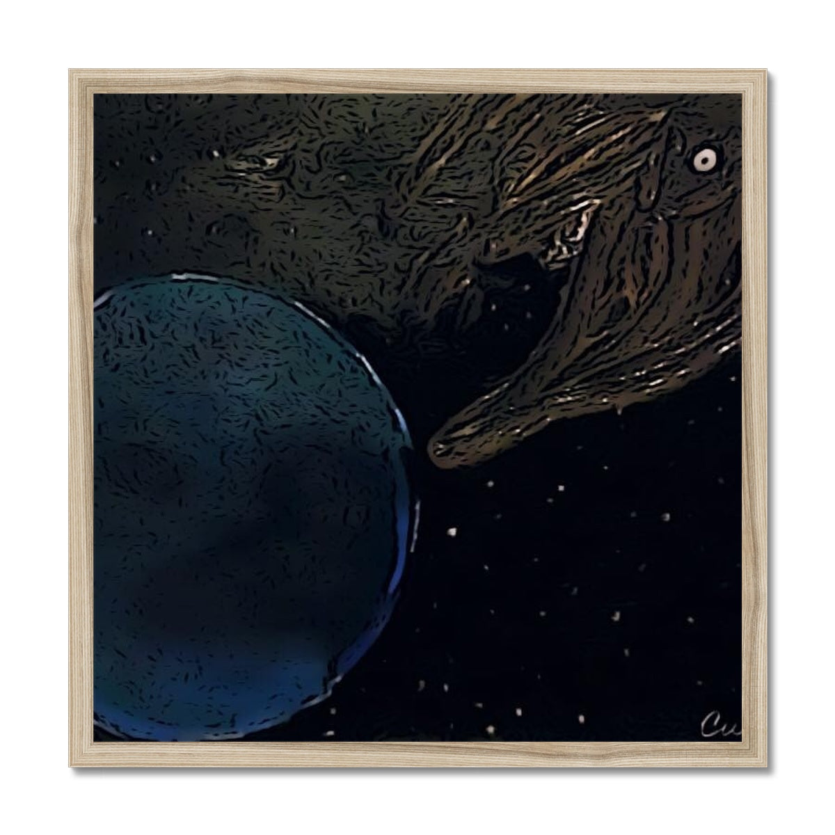 Invasion Framed Print showcasing a simple elegant design with a satin finish and premium fine art paper.