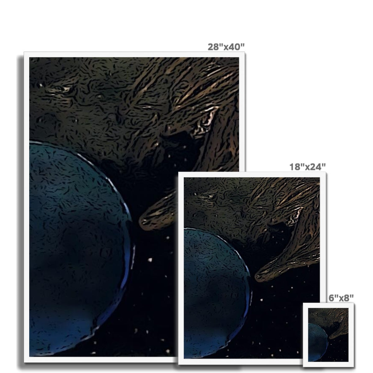 Invasion Framed Print showcasing a simple elegant design with a satin finish and premium fine art paper.